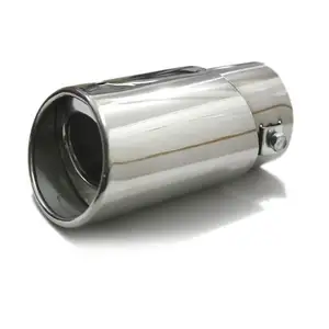 Acessórios de tubo de garganta traseiro de prata para carro, tubo de silenciador cromado personalizado de alta qualidade
