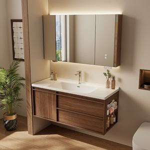 New bathroom cabinet antique style ceramic integrated basin <b>side</b> storage washbasin cabinet combination - Product Image 1
