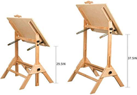 Table à dessin en bois massif MEEDEN, hauteur réglable et plateau inclinable pour les œuvres d'art, bureau de dessin pour artistes