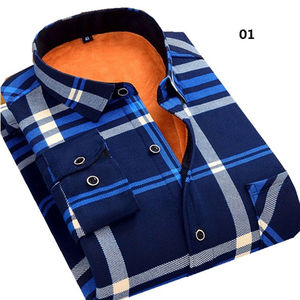 TKAN647 vente en gros hommes adolescents décontracté printemps à manches longues chaud en peluche flanelle chemises respirant Anti-rides écologique 100% - Product Image 5