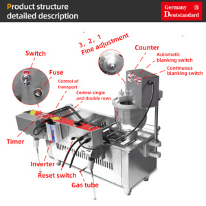 Máquina Automática para Hacer Donas Integrada de Electricidad y Gas Deutstandard NP-3 de Alemania, Acero Inoxidable 304, 3 Tamaños de Moldes - Product Image 4