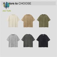 Kaos Katun Berat 275gsm Batik Washed Distressed Drop Shoulder Kasual Oversized Pria
