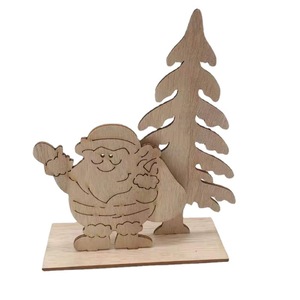 Décoration de Noël en bois, sapin et cerf découpés au laser, à suspendre pour la décoration de la maison pendant les fêtes - Product Image 5