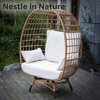 Fauteuil suspendu en rotin en forme d'œuf avec support, chaise longue d'extérieur, vente en gros, couleur personnalisée OEM, directement de l'usine