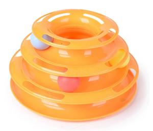 Eğitim egzersiz 3 seviye plastik rulo parça kulesi kedi topu Pet interaktif kedi oyuncak kuleleri parça silindir egzersiz bulmaca eğlenceli - Product Image 3