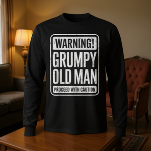 T-shirt à manches longues Grumpy Old Man, cadeau pour la fête des pères, avertissement : procéder avec prudence - Product Image 3