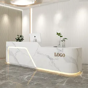 Modern luxury Office Counter Front Desk Table Hotel Reception table Marble Front Beauty Salo Desk