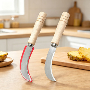 Stainless Steel Curved Fruit Knife 4-5.9in Multi-Purpose For Pineapple Banana Jackfruit Cutting - Product Image 3