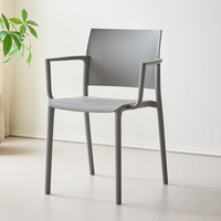 Chaise de salle à manger moderne, écologique, imperméable, pour la maison, le café, en plastique, avec dossier et accoudoirs