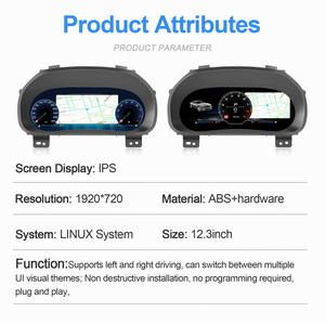 NaviHua - Panel de Instrumentos Digital Virtual Linux de 12.3 Pulgadas para Chevrolet Silverado GMC Sierra 2014-2018, Plug and Play, CE, FCC, Velocímetro para Tablero de Auto - Product Image 2
