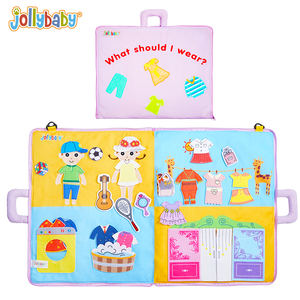 Jollybaby libro <span class=keywords><strong>de</strong></span> tela éducation lavable réutilisable autocollant tissu livre occupé conseil montessori jouets - Product Image 4