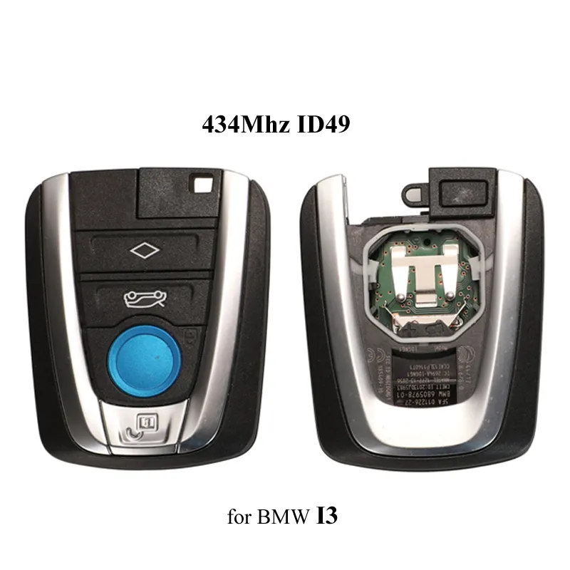 กุญแจรีโมทรถยนต์ ID49 434MHz ของแท้สำหรับ i8 i3 BMW 2014 2015 2016 2017รีโมทคอนโทรลแบบไม่มีกุญแจ NBGIDGNG1 433MHz
