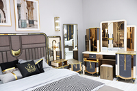 Meubles de chambre à coucher en bois personnalisables de luxe, ensemble de matelas double pour lit king-size ou queen-size avec fonction de rangement pour un usage domestique