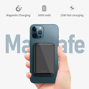 कस्टम चुंबक वायरलेस पावर बैंक 5000mAh के लिए iphone 14 13 12 चुंबकीय चार्जर बाहरी बैटरी चार्जर चुंबकीय शक्ति बैंक