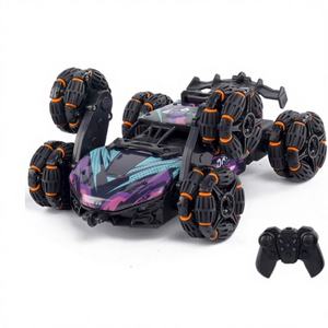 Coche de acrobacias RC de 2.4 GHz, camión todoterreno 4WD con giros de 360°, 6 ruedas, derrapes, luces, pulverizador y función 'Sígueme' - Juguete modelo - Product Image 1