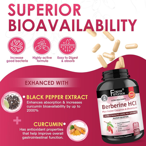 Fabricante Mayorista de Suplementos de Berberina HCl con Canela de Ceilán y Cromo para Apoyar la Salud Inmunológica, 120 Cápsulas de Berberina HCl - Product Image 2