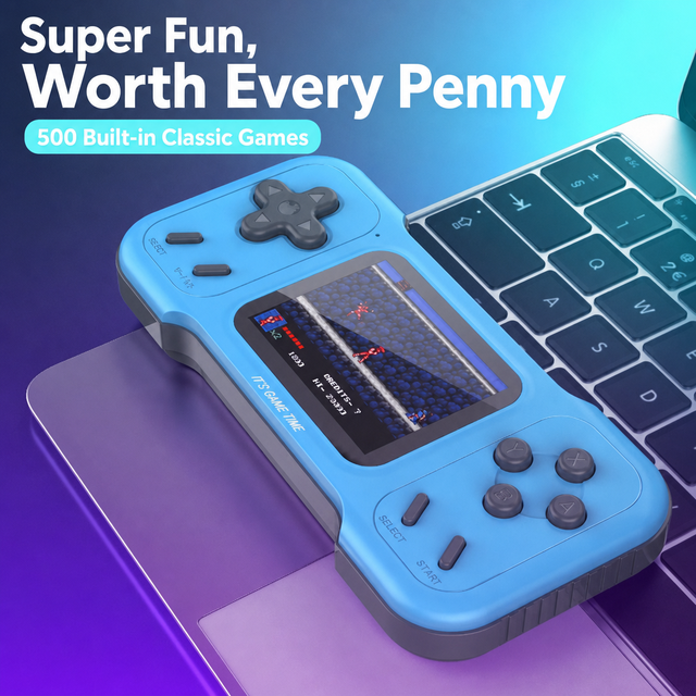 Retro TV Video Game Console Wireless 8 Bit Handheld Game System Built-in Classic Games Dual Player Kids Adults Gift