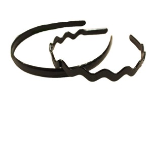 <b>Black</b> Wavy <b>Headband</b> Polished Surface Plastic Resin Unisex Daily Wear - Product Image 5