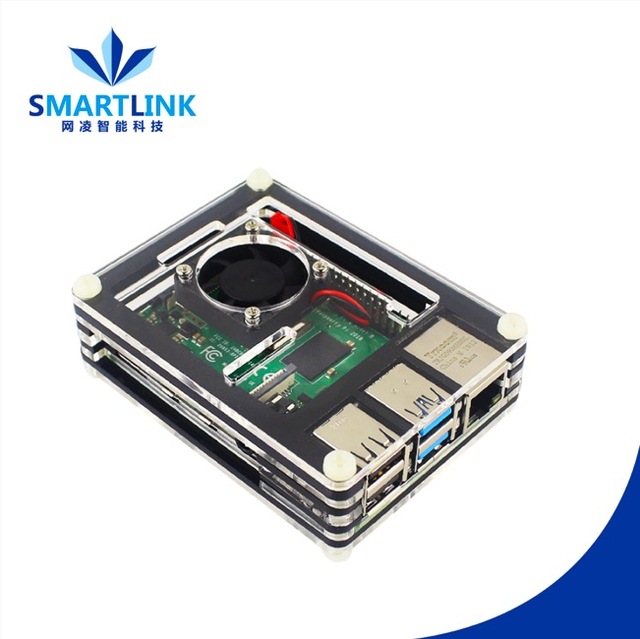 Compatible Fan heat sink Raspberry Pi 4 generation 4B Shell Raspberry Pi 4B 9 layer Acrylic Shell Case