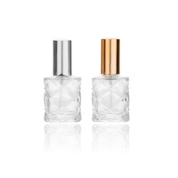 Flacon pulvérisateur de parfum en verre carré plat en forme de losange de 10 ml et 15 ml, vide, pour cosmétiques liquides, emballage rechargeable