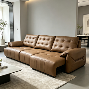 Sofá Seccional Moderno en Forma de L de Cuero Sintético con Respaldo Acolchado y Función Reclinable para Sala de Estar - Product Image 4