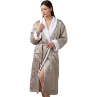 Robe de couple tendance avec col châle en polyester tricoté double face gris épais pour un usage quotidien en toutes saisons