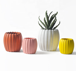 Vasi <span class=keywords><strong>di</strong></span> fiori in ceramica per interni in stile nordico con Design scanalato a forma <span class=keywords><strong>di</strong></span> zucca vaso <span class=keywords><strong>di</strong></span> Terracotta applicazione da giardino vasi in ceramica - Product Image 2