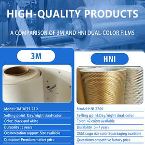 <span class=keywords><strong>Film</strong></span> vinyle perforé bicolore pour fenêtre, personnalisation pour caisson lumineux, remplacement de matériau pour affiche Rollo, compatible 3M 3635 - Product Image 6