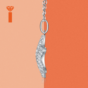 Nuevo Collar con Colgante de Girasol de Diez Pétalos, con un <span class=keywords><strong>Solitario</strong></span> Central Grande Rodeado por un Halo Floral de Pera, con Moissanita y Oro de 18K - Product Image 5