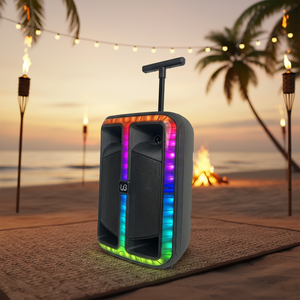 Haut-parleur portable avec woofer de 12 pouces pour système de karaoké 5.0, 2 microphones sans fil, lumières LED RVB, batterie 3600 mAh, 20 W - Product Image 1