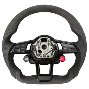 Volant pour Audi R8 A3 A4 A5 A6 <span class=keywords><strong>A7</strong></span> S3 S5 Q5 Q7 TT TTs RS RS3 RS5 RS7 <span class=keywords><strong>R3</strong></span> R5 Volant de voiture personnalisé en cuir Alcantara - Product Image 1