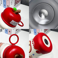 Seaygift 340/550ml Mini Lucu Motif Kartun Tutup Apel Mug Stainless Steel Termos Anak Botol Air Vakum Terisolasi