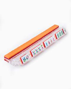 Juego de Mahjong de Lujo de 160 Piezas, Acrílico Grabado de 4 Capas, Portátil, Moderno, Color Naranja Claro, 1.24*0.91*0.63 Pulgadas, Diseño Atardecer Americano - Product Image 4