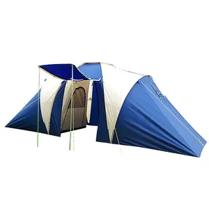 防水大尺寸背包帐篷用于家庭露营帐篷，带2间卧室透气登山帐篷，可供6人使用