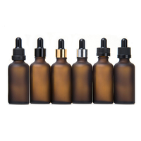 Bouteille de sérum en verre dépoli avec un compte-gouttes huile essentielle ambre 10 ml Pipette emballage cosmétique fond épais 30ml flacon compte-gouttes