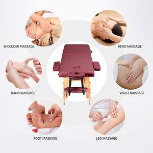 Mesa de masaje portátil, cama de Spa, altura plegable ajustable, cama de masaje de 2 pliegues, cama de tatuaje de salón Facial profesional de cuero Pu - Product Image 6