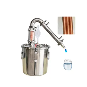 Destilador de Alcohol de tubo de condensación de cobre, 70L, 201, para Vodka, whisky, ron, destilador de cristal de malla de cobre, lente de visión para vino privado