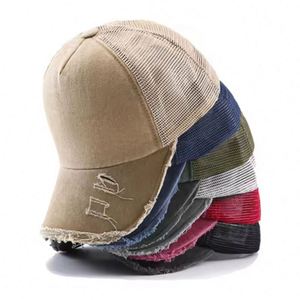 Casquette de baseball unisexe vintage vieillie à 5 panneaux en maille polyester/coton, style 'Dad Hat' classique, avec logo brodé 3D personnalisé, pour le sport, vente en gros - Product Image 5