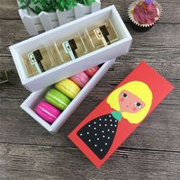 Boîte d'emballage pliable pour cookies, boîte d'emballage pour macarons, gâteau doux, 17.5x6x4.9cm, 10 pièces