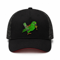 Gorra de Béisbol Premium OEM de 5 Paneles, Estructurada, de Algodón, con Parche de Goma de Loro, Estampado Completo, Visera Curva, Ajustable, Estilo Urbano