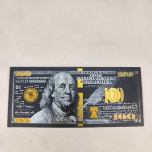 Banconota da 100 Dollari Placcata Oro All'Ingrosso Disponibile, Banconota in Lamina d'Oro, Argento, Nera e Rossa - Product Image 2