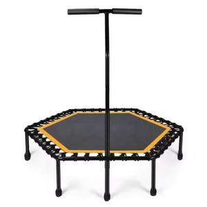 Équipement de gym à domicile CE, trampoline de fitness, trampoline hexagonal silencieux de 45 pouces, lit de saut pour exercices cardio en intérieur/extérieur - Product Image 1