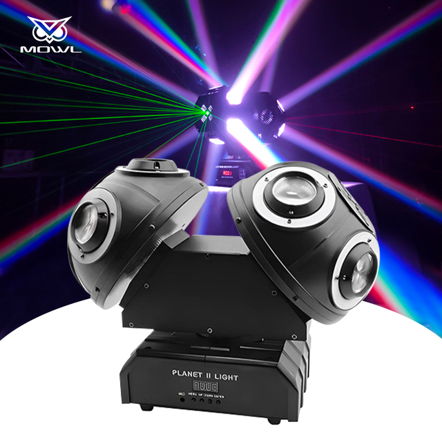 Dj Party Double Head 8pcs 10W RGBW 4in1 DMX Beam Laser Moving Head LED Effect Light with Halo Strip