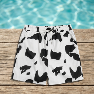 Shorts de Baño para Hombre con Estampado de Vaca, Secado Rápido, Cintura con Cordón, Traje de Baño Casual de Poliéster - Product Image 3