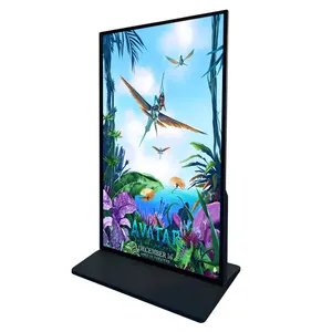 KINGONE Full screen 4K HD Indoor Floor Standing Digital Signage Wifi 4G USB Video Advertising Poster LCD Screen Display for Shop