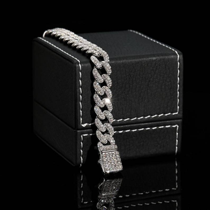 Bracelet Hip Hop Élégant en Argent avec Moissanite Ronde Taille Brillant pour Bijoux de Mode Streetwear Tendance - Product Image 5