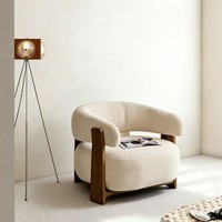 Fauteuil en bois massif de style minimaliste du milieu du siècle pour salon, hôtel, usage écologique, modulaire, une personne, bureau, maison