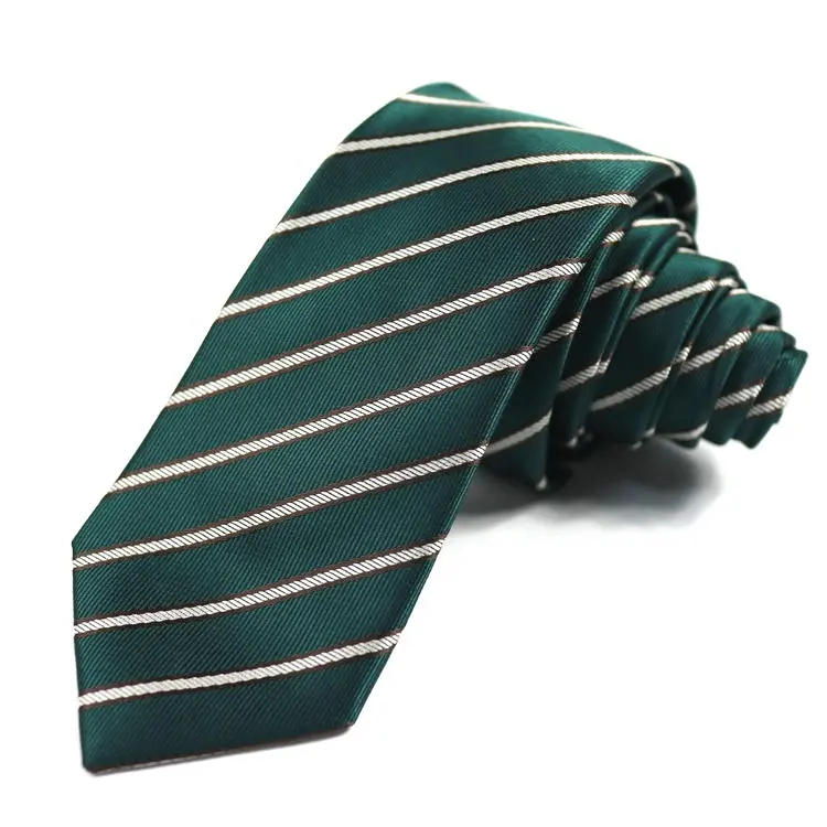 Cheap school tie green white mens striped ties