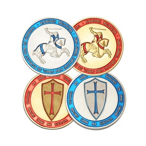 Moneda Conmemorativa de Metal del Guerrero Caballero Templario, Recuerdo Promocional del Fabricante de Regalos - Product Image 6
