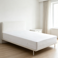 Housse de matelas 100 % imperméable à 6 côtés avec fermeture éclair intégrale, respirante, silencieuse, en polyester tricoté, pour usage hôtelier